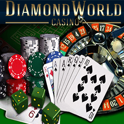 machines à sous + billets $ + logo diamond world